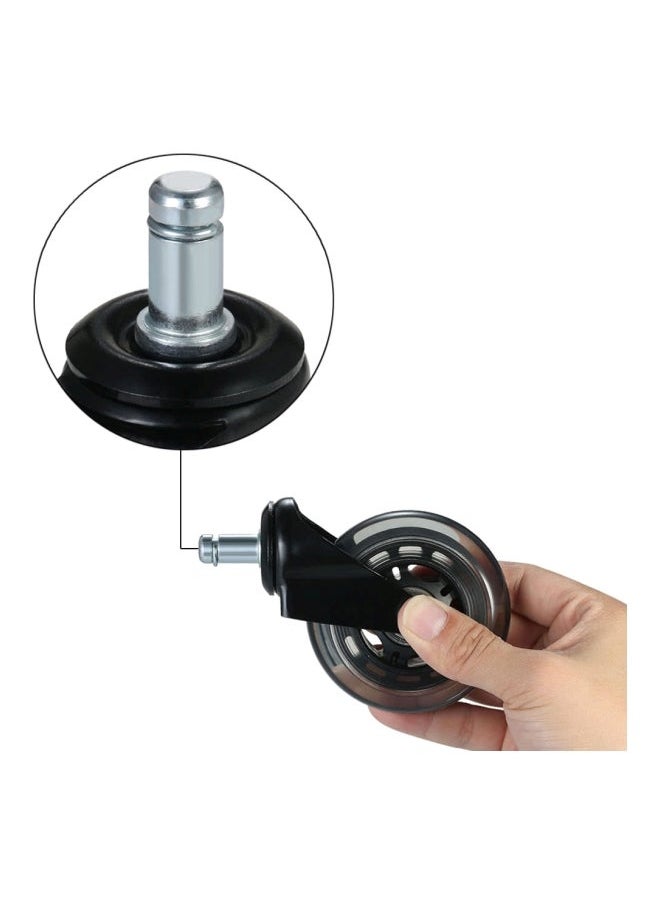 5-Piece Universal Swivel Caster Wheel Set Black 11x22mm