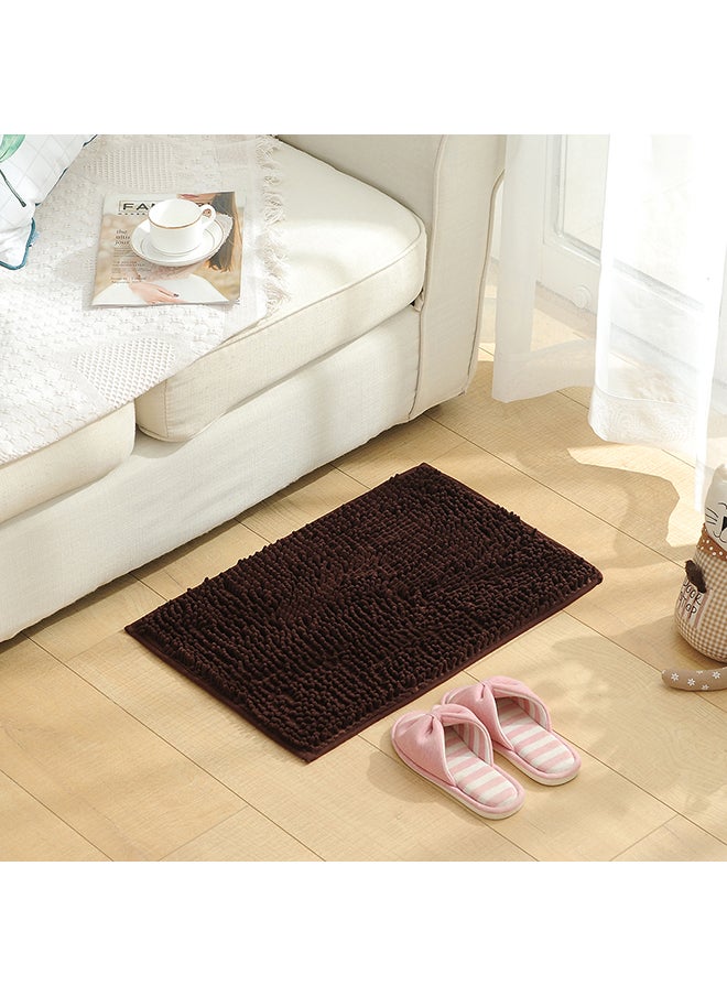 Microfiber Washable Indoor Bath Rug Brown 40×60centimeter