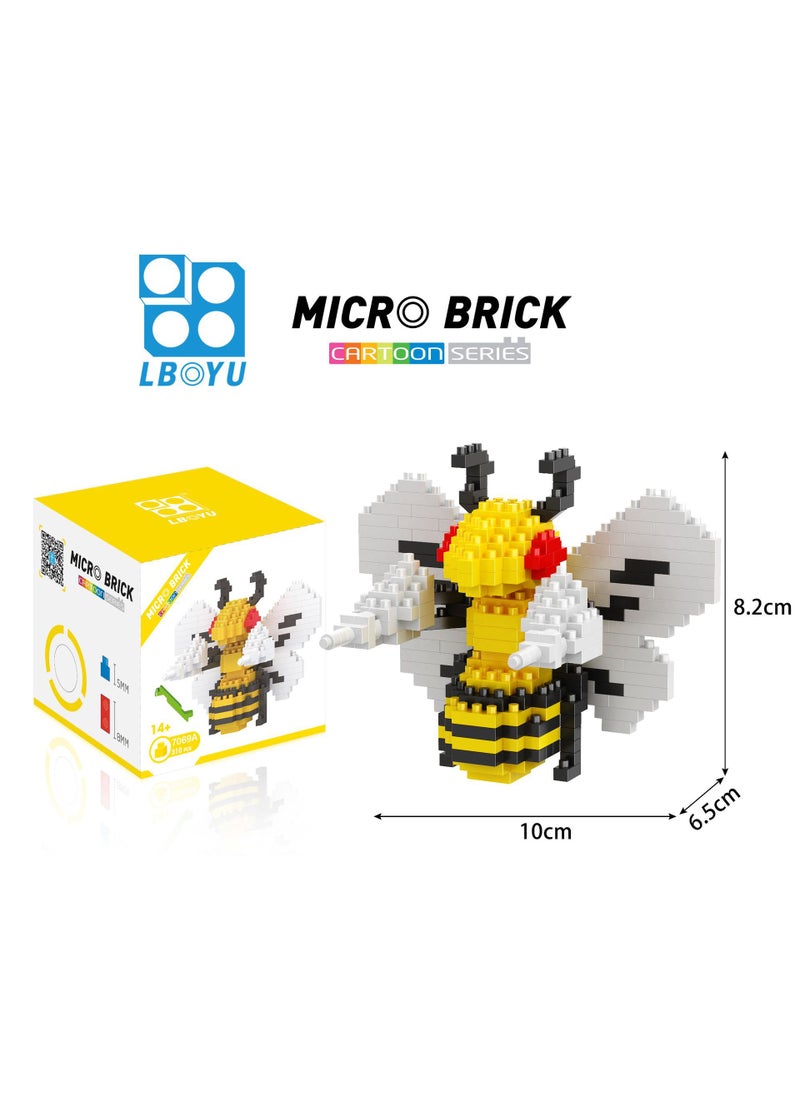 1 x 5 pcs Lepin 8093 Micro Diamond Building Blocks Educational Toy 7069A bee [310PCS]]