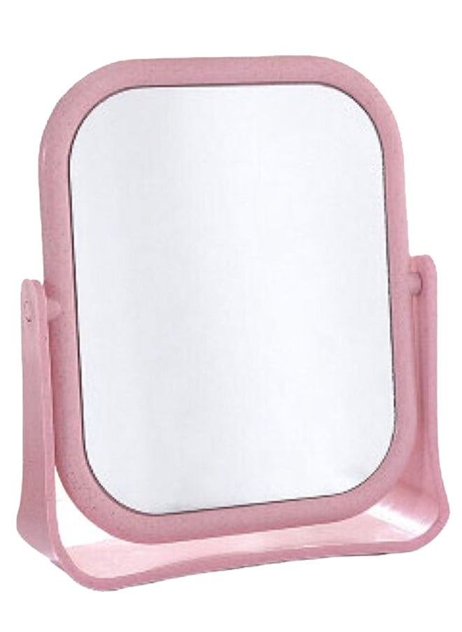 Double-Sided Rotatable Bath Mirror Pink/Clear 16 x 20cm