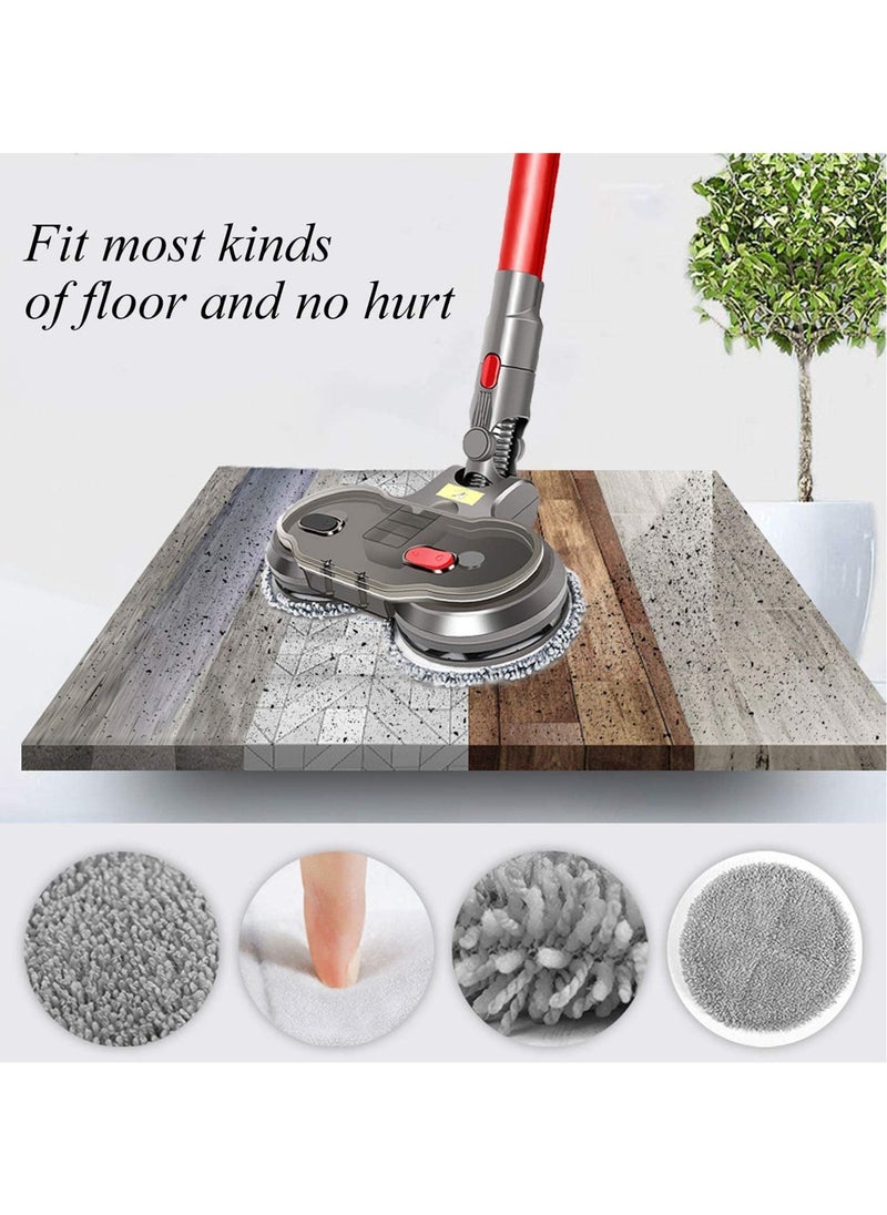 Electric Mop Attachment Compatible with Dyson V11 V10 V8 V7 V15 Cordless Vacuum Cleaner, Removable Water Tank with 6 Washable Mop Pads and Water Cup, Hardwood Floor Cleaning Attachment