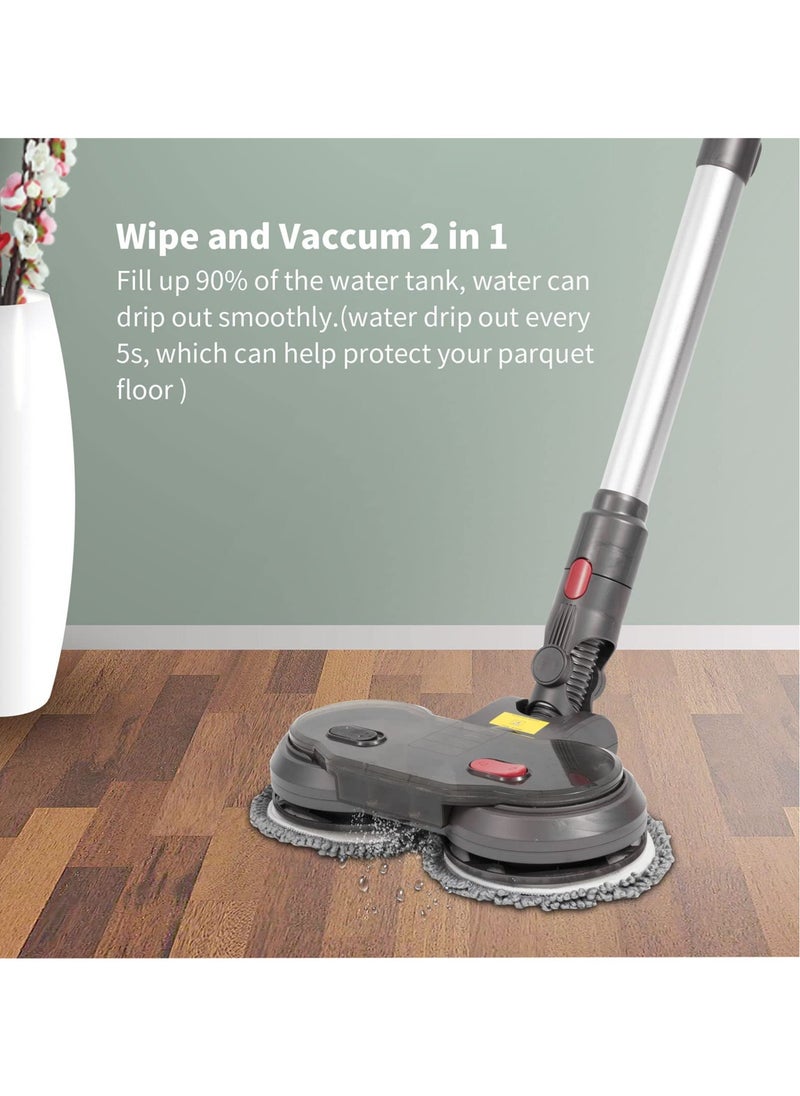 Electric Mop Attachment Compatible with Dyson V11 V10 V8 V7 V15 Cordless Vacuum Cleaner, Removable Water Tank with 6 Washable Mop Pads and Water Cup, Hardwood Floor Cleaning Attachment