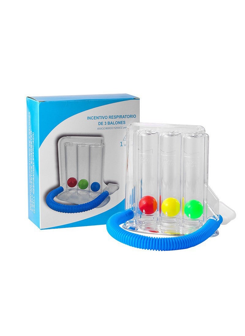 Tri-Ball Respiratory Trainer for Improved Lung Function 3-ball A breathing trainer (single-suction blue box)