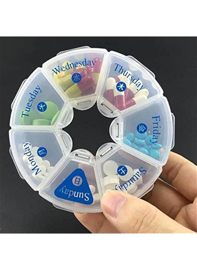 Travel Case Portable 4 Pcs Box Pill Storage Case Round Pill Storage Container Medicine Chest Intelligent Travel Medicine Container Pill Storage Containers