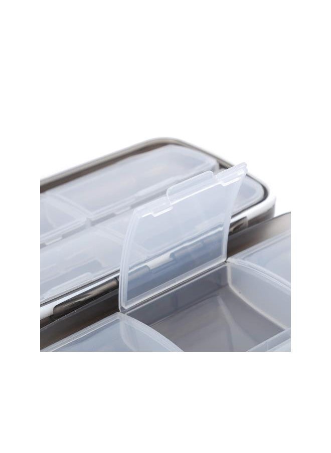 Pill Organizer Daily Pill Cases Pill Box with Easy Push Button Design for Pills Vitamin Fish Oil Supplements Portable Large Capacity Travel Dampproof(Black)