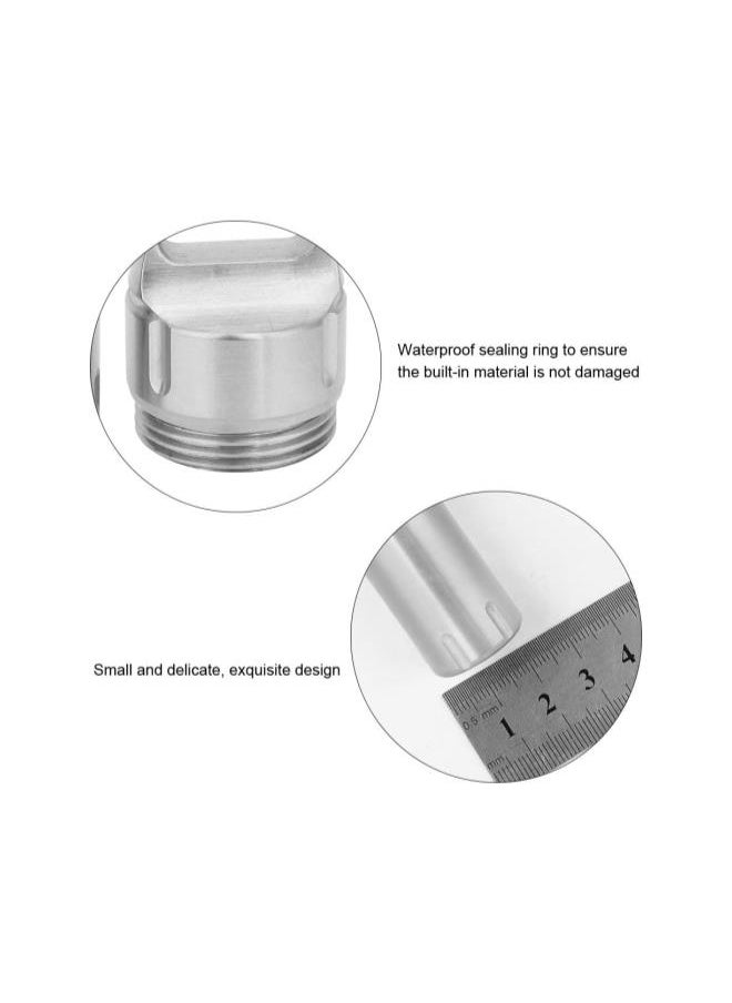 Portable Pill Cases,Metal Pocket Pill Boxes Keychain for Purse for Travel, Waterproof Daily Pill Container Holder for Men and Women Elderly(Steel Color)