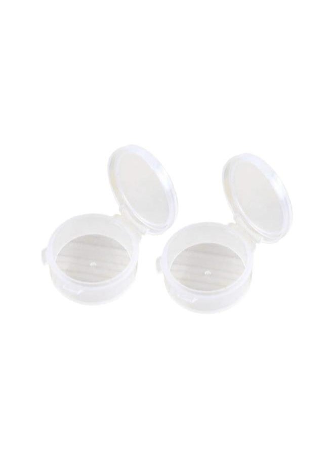 10PCS Mini Empty Clear Round Box with Lid Pill Box Earplug Storage Box Small Pill Case