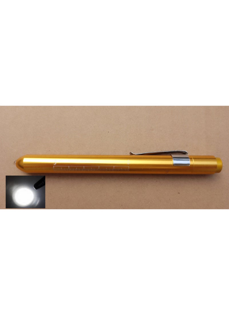 LED Diagnostic Penlight Pupil Oral Exam Clip Torch Yellow-white light