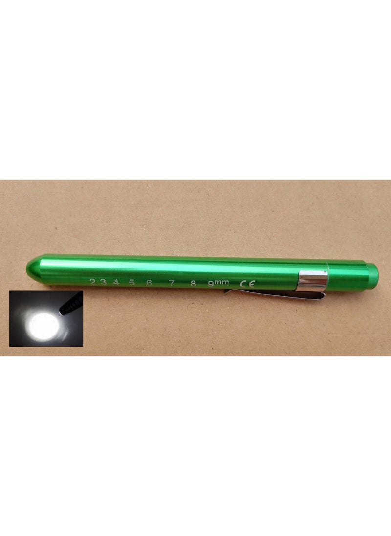 LED Diagnostic Penlight Pupil Oral Exam Clip Torch Green-white light