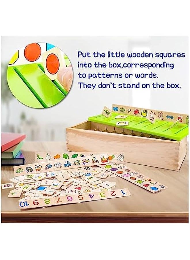 Wooden Montessori Toys for Toddlers,Learning Activities Sorting Box Educational Toys Preschool Kindergarten Games Motor Skills STEM for Girls Boys Age 1 2 3 4 Year Old Kids Birthday Gift