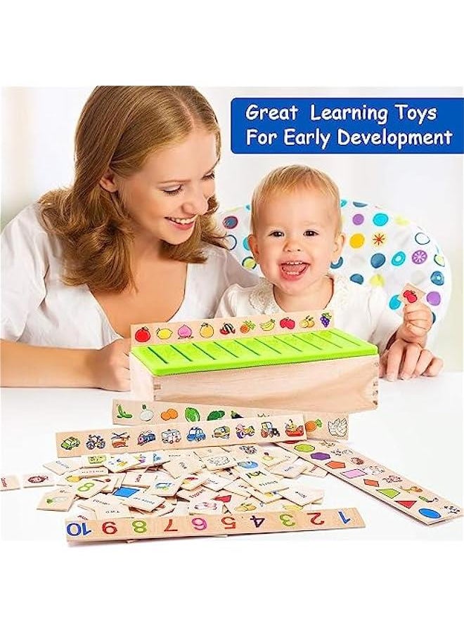 Wooden Montessori Toys for Toddlers,Learning Activities Sorting Box Educational Toys Preschool Kindergarten Games Motor Skills STEM for Girls Boys Age 1 2 3 4 Year Old Kids Birthday Gift