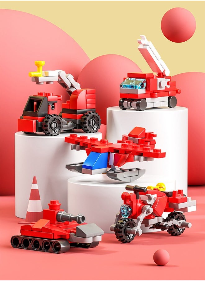 835PCS - 30 Models Building Brick Sets, Fire Truck Building Set - City Police Car Building Toys - Engineering Cars Building Brick Sets - Car Army Tank Toys, 3D Boys and Girls Mini Building Toys for Party Favors, Kids Prizes