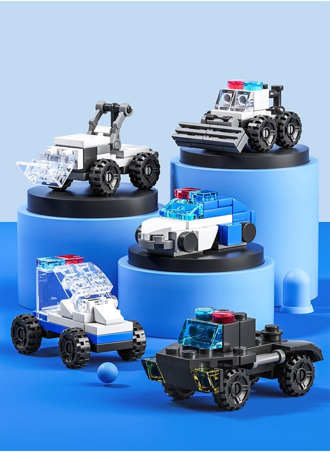 835PCS - 30 Models Building Brick Sets, Fire Truck Building Set - City Police Car Building Toys - Engineering Cars Building Brick Sets - Car Army Tank Toys, 3D Boys and Girls Mini Building Toys for Party Favors, Kids Prizes