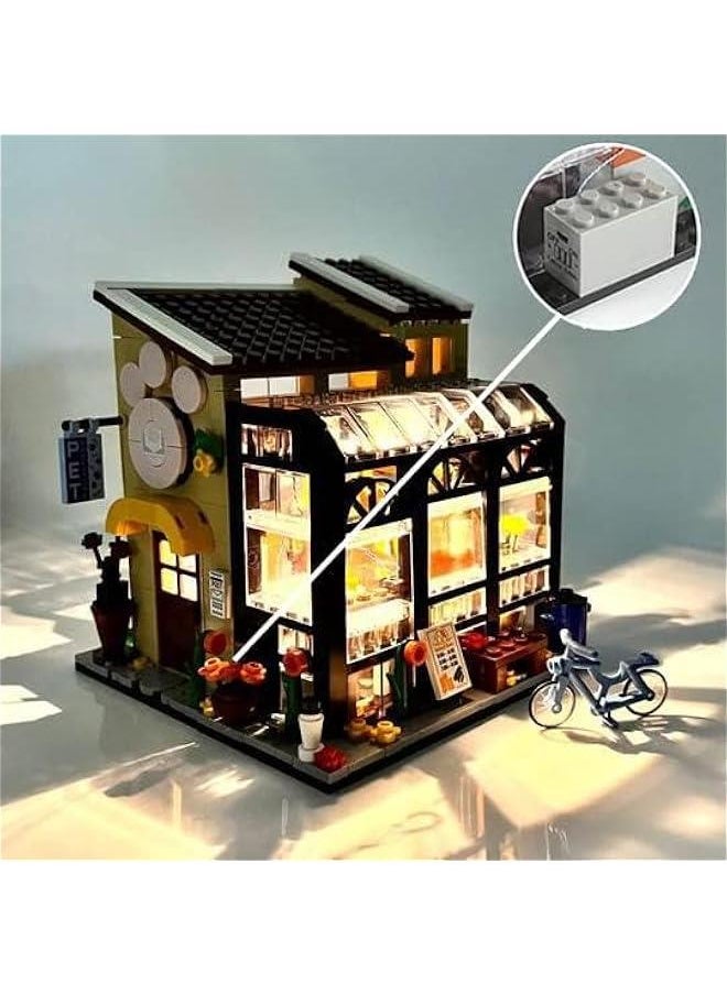 640 pcs Pet Bookstore Building Block Set,Dream Villa Street View Model Building Blocks Toy FC8503 [Bookstore] 640 Granules