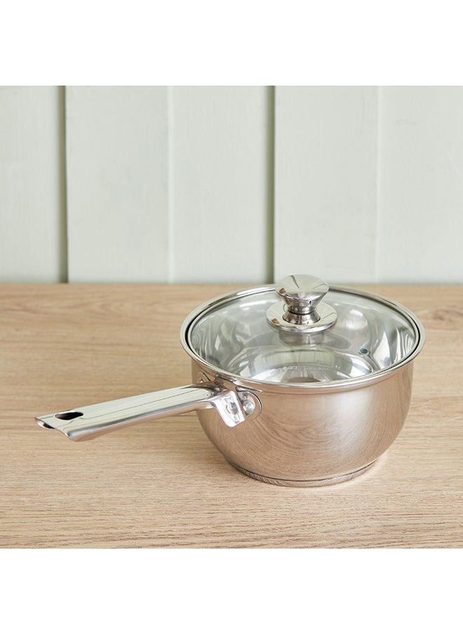 Stilo Stainless Steel Saucepan with Lid 18 x 9.3 x 18 cm