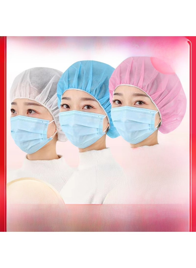 Thickened Disposable Non-Woven Caps Dustproof Hair Protection for Kitchen White