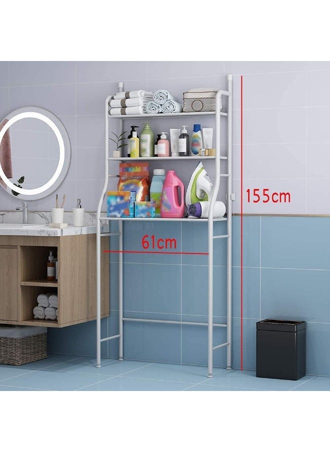 3 Shelf Bathroom Space Saver, Over The Toilet Rack, Bathroom Corner Stand Storage Organizer Accessories, The Washing Machine, Bathroom Tower Shelf