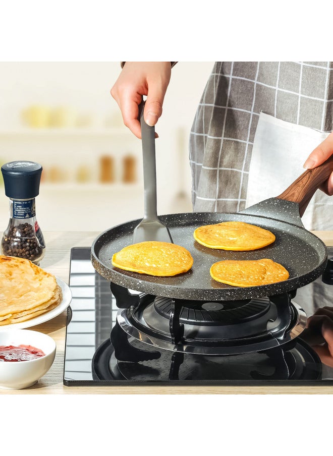 SENSARTE Crepe Pan Handle Accessories Repalcement Only Compatible Nonstick Crepe Pan, 10 inch Swiss Granite Coating Dosa Pan Pancake Flat Skillet Tawa Griddle