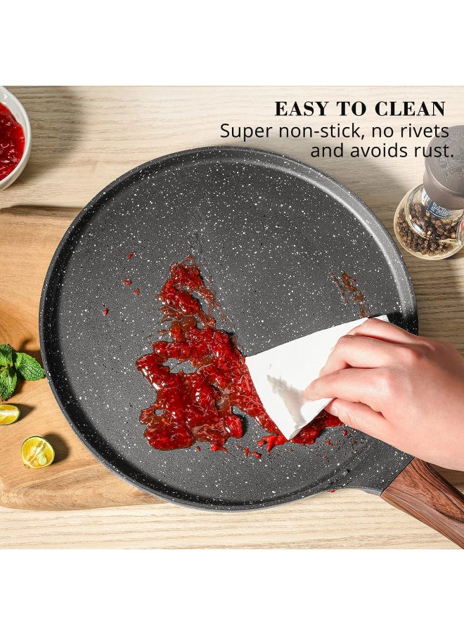 SENSARTE Crepe Pan Handle Accessories Repalcement Only Compatible Nonstick Crepe Pan, 10 inch Swiss Granite Coating Dosa Pan Pancake Flat Skillet Tawa Griddle