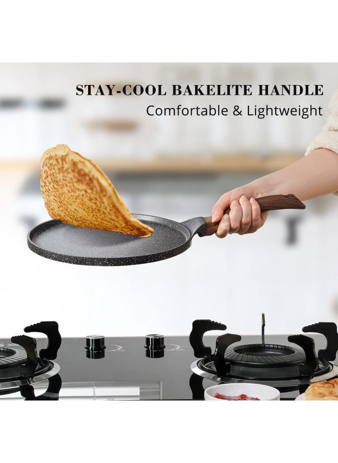 SENSARTE Crepe Pan Handle Accessories Repalcement Only Compatible Nonstick Crepe Pan, 10 inch Swiss Granite Coating Dosa Pan Pancake Flat Skillet Tawa Griddle