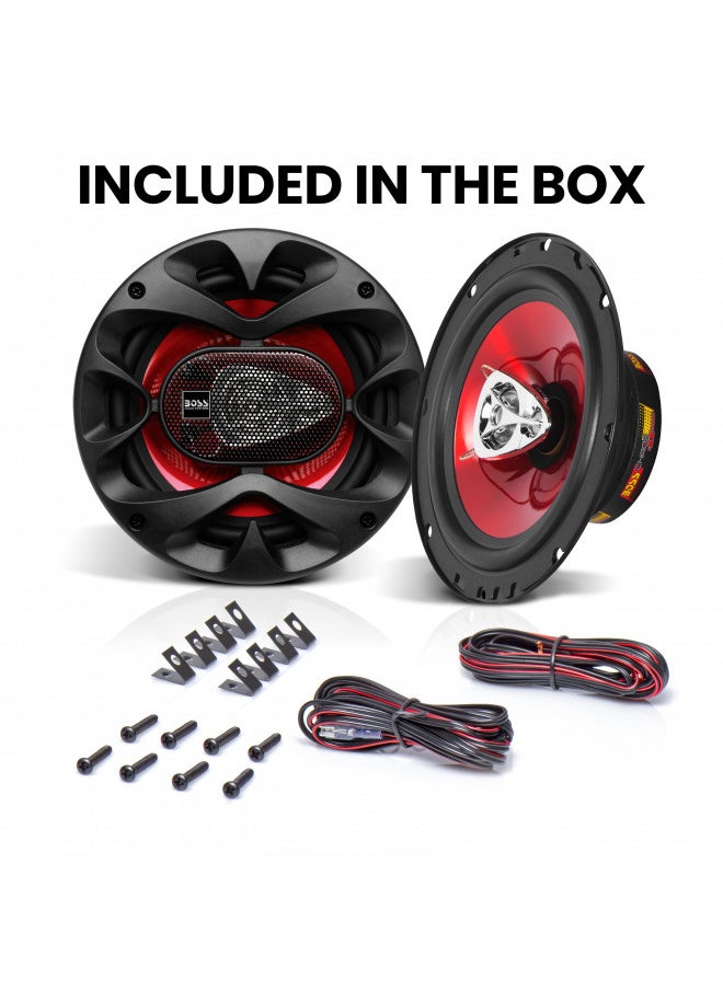 BOSS Audio Systems CH6530 Chaos Series 6.5 Inch Car Door Speakers - 300 Watts (Pair), 3 Way, Full Range, Tweeters, Coaxial, Sold in Pairs