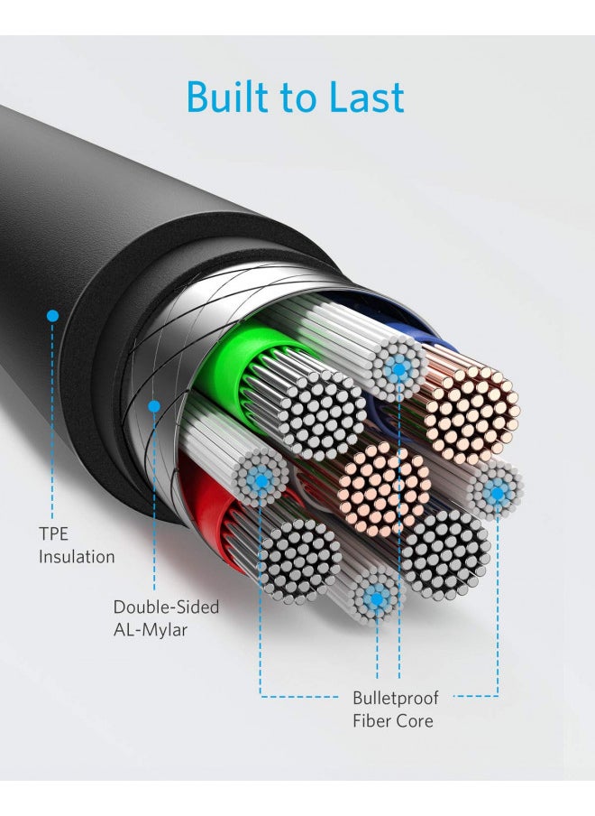 USB Type C Cable, Anker Powerline III USB-A to USB-C Fast Charging Cord (10 ft), Compatible with Samsung Galaxy S10 S9 Plus S8 Plus, LG V20 G7 G6 G5, Sony XZ, and More