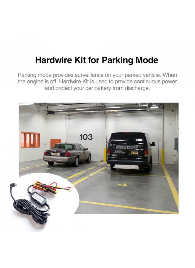 VIOFO HK4 Acc Hardwire Kit, USB-C Hard Wire Kit for T130, A139Pro, WM1, A229Duo, A119MINI2 Dash Cam, Low Voltage Protection for Parking Mode