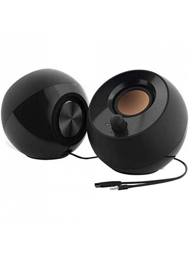 Creative Pebble 2.0 USB-Powered Desktop Speakers with Far-Field Drivers and Passive Radiators for Pcs and Laptops (Black)