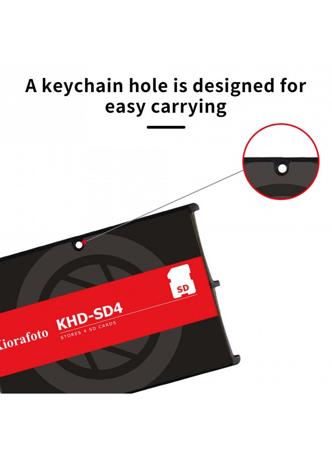 Kiorafoto KHD-SD4 Easy Carry 4 Slots Slim Credit Card Size Lightweight Portable SD Memory Card Case Storage Keeper Holder Protector for 4 SD SDHC SDXC Cards