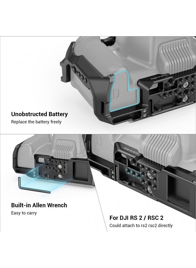SmallRig Full Cage Compatible with BMPCC 6K Pro Only for Blackmagic Pocket Cinema Camera 6K Pro, Built-in NATO Rail & Cold Shoe Mount - 3270