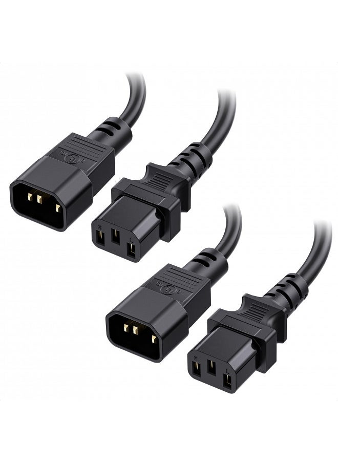 Cable Matters 2-Pack Computer to PDU Power Extension Cord, Power Extension Cable 6 ft (IEC C14 to IEC C13 PDU Power Cord)