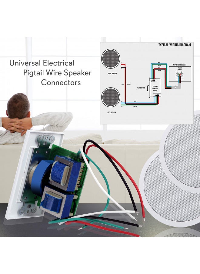 Pyle Home Wall Mount Volume Control Knob-Flush In-Wall Plate Rotary Style Adjustment,20-20kHz Freq. Response Companion for Hi-Fi Four-Pair Speaker Selector w/ Audio & Video Compatibility, White -PVC1