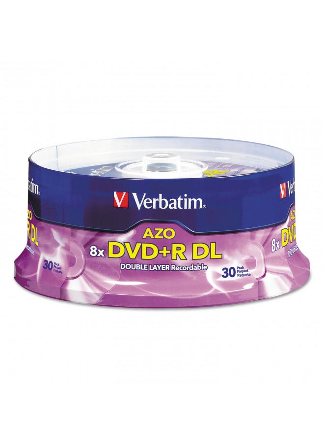 Verbatim DVD+R DL 8.5GB 8X with Branded Surface - 30pk Spindle - 96542, 30-Disc,Silver