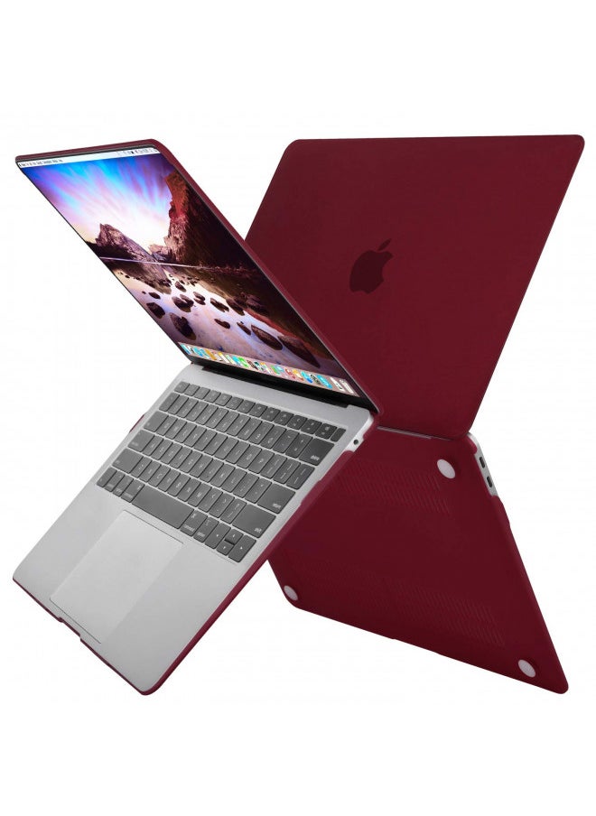 MOSISO Compatible with MacBook Air 13 inch Case 2022 2021 2020 2019 2018 Release A2337 M1 A2179 A1932 Retina Display with Touch ID, Plastic Hard Shell Case & Keyboard Cover Skin, Marsala Red