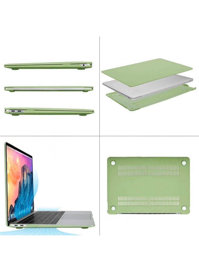 MOSISO Compatible with MacBook Air 13 inch Case 2022 2021 2020 2019 2018 Release A2337 M1 A2179 A1932 Retina Display with Touch ID, Plastic Hard Shell Case & Keyboard Cover Skin, Avocado Green