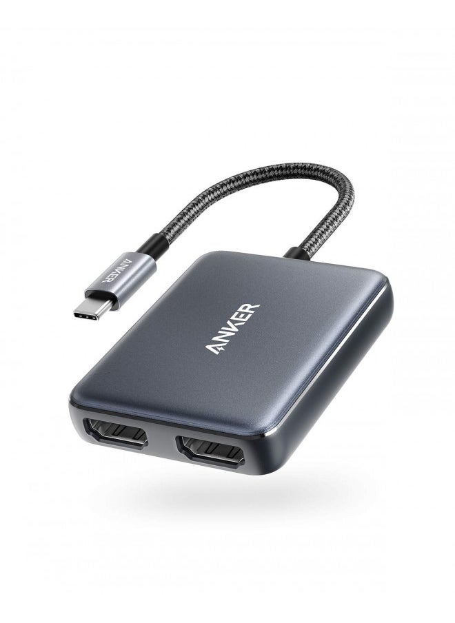 Anker USB C to Dual HDMI Adapter, Compact and Portable, Supports 4K@60Hz and Dual 4K@30Hz, for MacBook Pro, MacBook Air, iPad Pro, XPS, and More [Compatible with Thunderbolt 3 Ports]