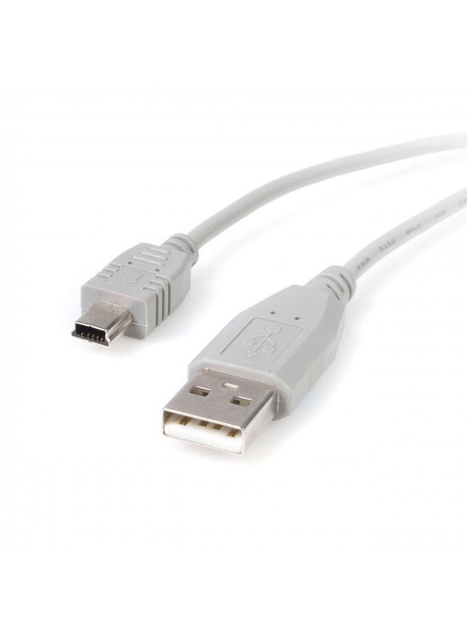 StarTech.com 1 ft. (0.3 m) USB to Mini USB Cable - USB 2.0 A to Mini B - Gray - Mini USB Cable (USB2HABM1)