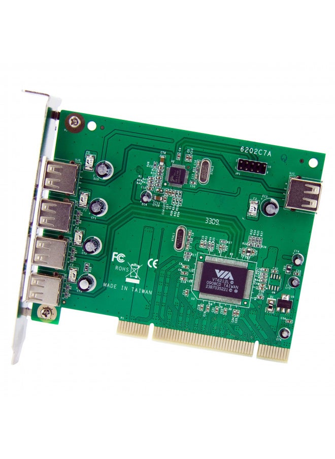 StarTech.com 7 Port PCI USB Card Adapter - PCI to USB 2.0 Controller Adapter Card - Full Profile Expansion Card (PCIUSB7)