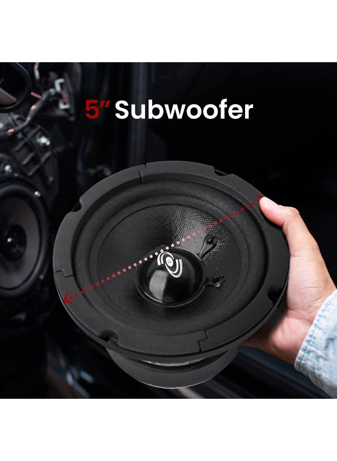 Pyle 5 Inch Woofer Driver - Upgraded 200 Watt Peak High Performance Mid-Bass Mid-Range Car Speaker 450Hz - 7kHz Frequency Response 15 Oz Magnet Structure 8 Ohm w/ 92dB and Paper Coating Cone - PDMR5 Black