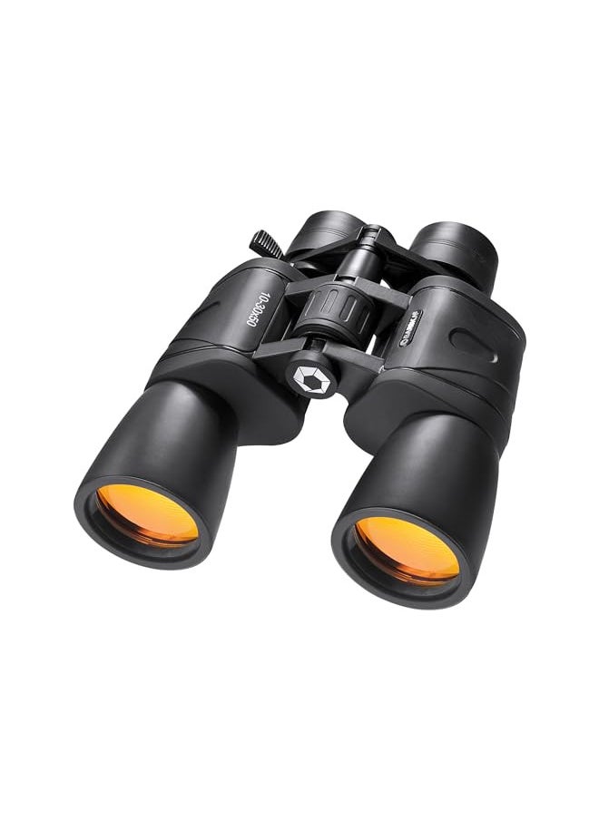 BARSKA unisex-adult 10-30x50 Zoom Gladiator Binocular Black/Black, 21.1 x 7.9 x 24.1