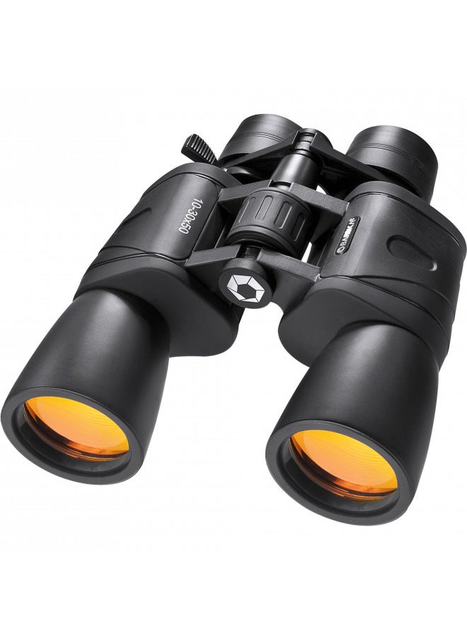 BARSKA unisex-adult 10-30x50 Zoom Gladiator Binocular Black/Black, 21.1 x 7.9 x 24.1