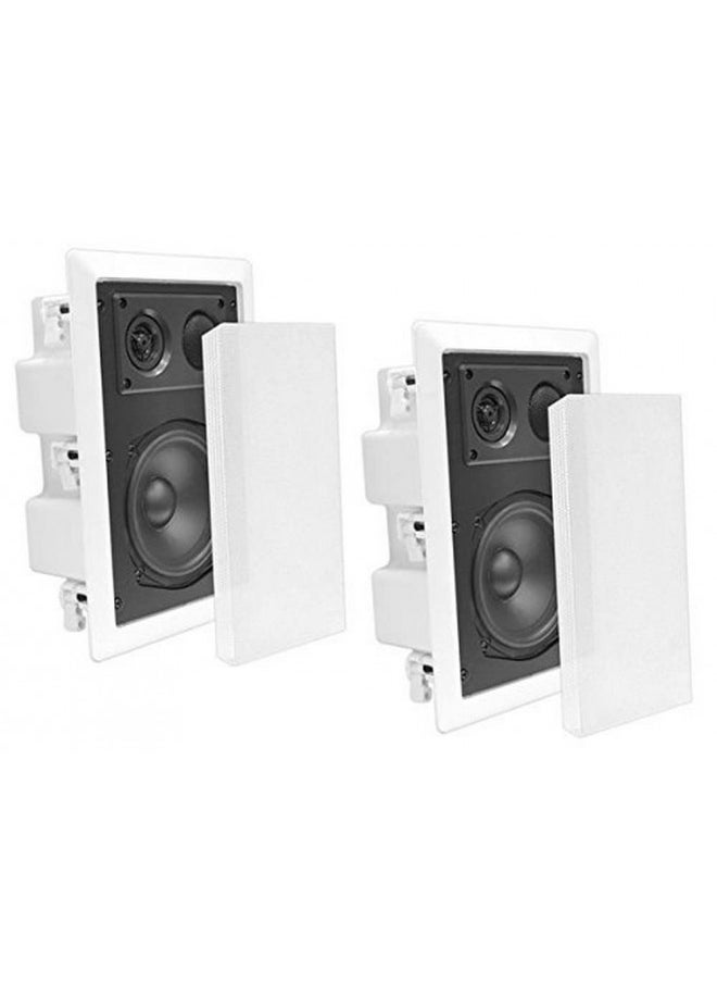 Pyle Ceiling Wall Mount Enclosed Speaker - 400 Watt Stereo In-wall / In-ceiling 8