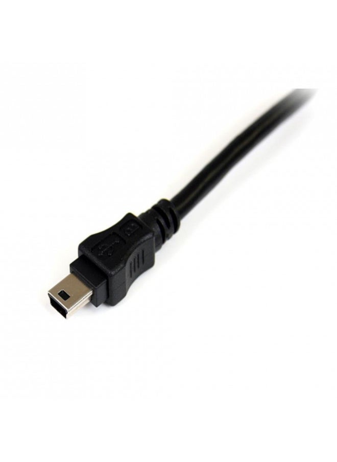 StarTech.com 1 ft USB Y Cable for External Hard Drive - USB A to mini B - USB cable - USB (M) to mini-USB Type B (M) - USB 2.0 - 1 ft - black - USB2HABMY1, 1 ft / 30cm