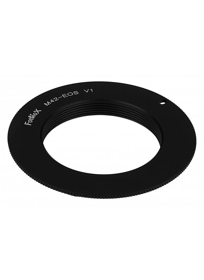 Fotodiox Lens Mount Adapter - Compatible with Black M42 (42mm x1 Thread Mount) Lens to Canon EOS (EF, EF-S) Mount D/SLR Cameras