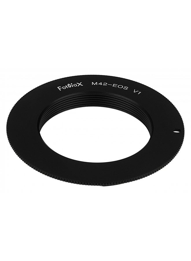 Fotodiox Lens Mount Adapter - Compatible with Black M42 (42mm x1 Thread Mount) Lens to Canon EOS (EF, EF-S) Mount D/SLR Cameras