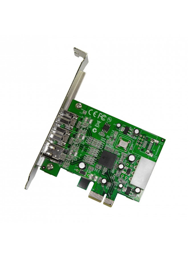 StarTech.com 3 Port 2b 1a 1394 PCI Express FireWire Card Adapter - 1394 FW PCIe FireWire 800 / 400 Card (PEX1394B3)