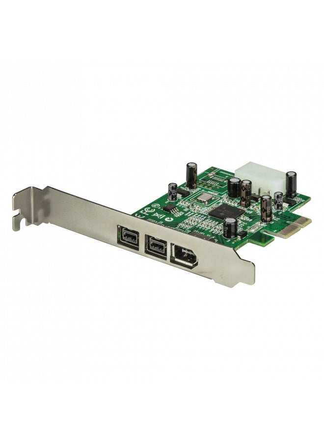 StarTech.com 3 Port 2b 1a 1394 PCI Express FireWire Card Adapter - 1394 FW PCIe FireWire 800 / 400 Card (PEX1394B3)