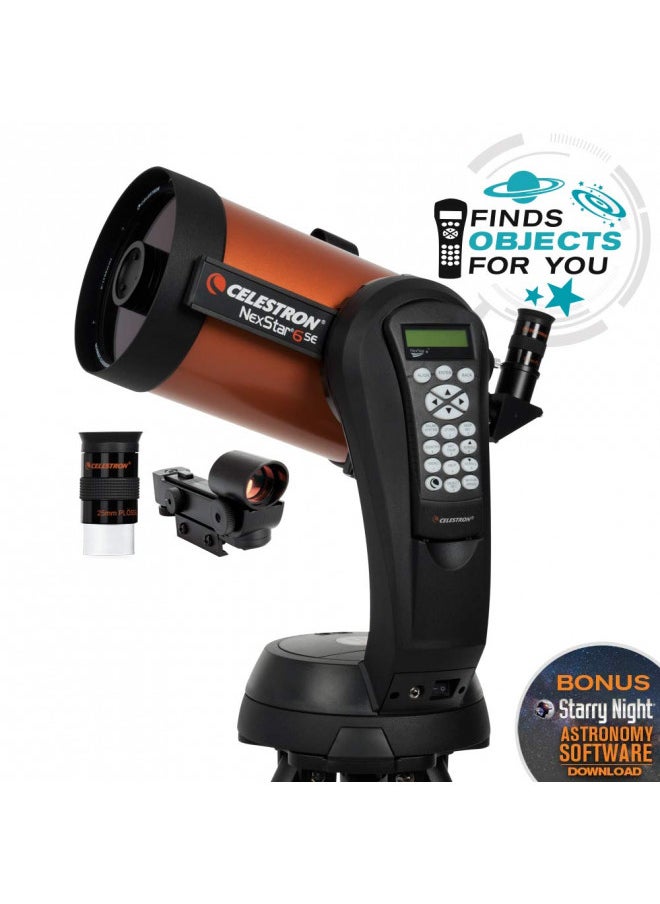 Celestron - NexStar 6SE Telescope - Computerized Telescope for Beginners and Advanced Users - Fully-Automated GoTo Mount - SkyAlign Technology - 40,000 Plus Celestial Objects - 6-Inch Primary Mirror