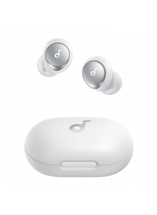 Soundcore by Anker Space A40 Auto-Adjustable Active Noise Cancelling Wireless Earbuds, Reduce Noise by Up to 98%, 50H Playtime, Comfortable Fit, App Customization, Wireless Charge (White)