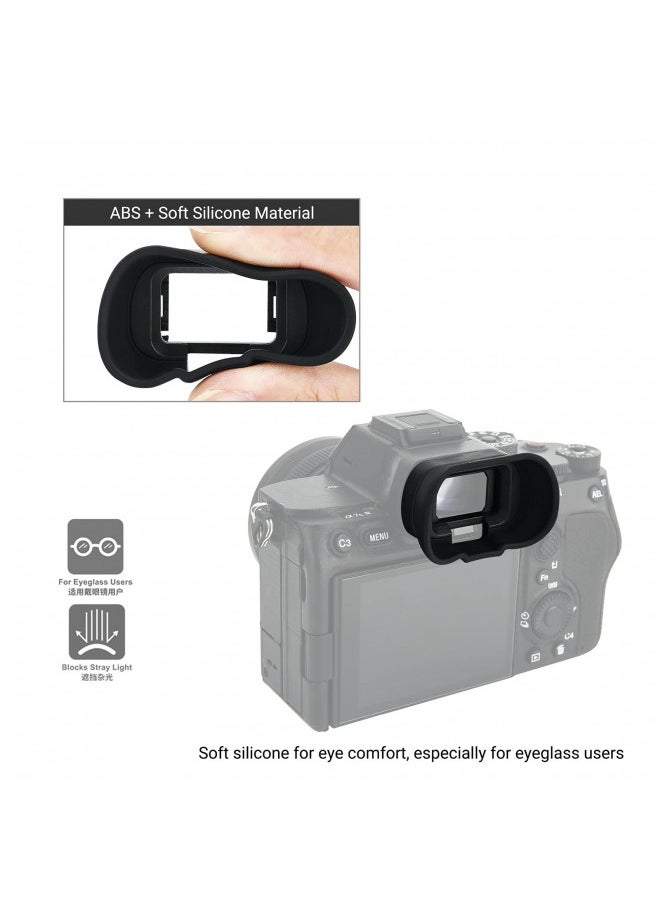 Soft Silicon Camera Viewfinder Eyecup Eye Cup Eyepiece Replacement for Sony Alpha A7R V A7RV A7R5 A7 IV A7M4 A7IV A9III A1 A7S III A7SIII A7S3 ILCE-7SM3 EVF Eyeshade Protector Replaces Sony FDA-EP19